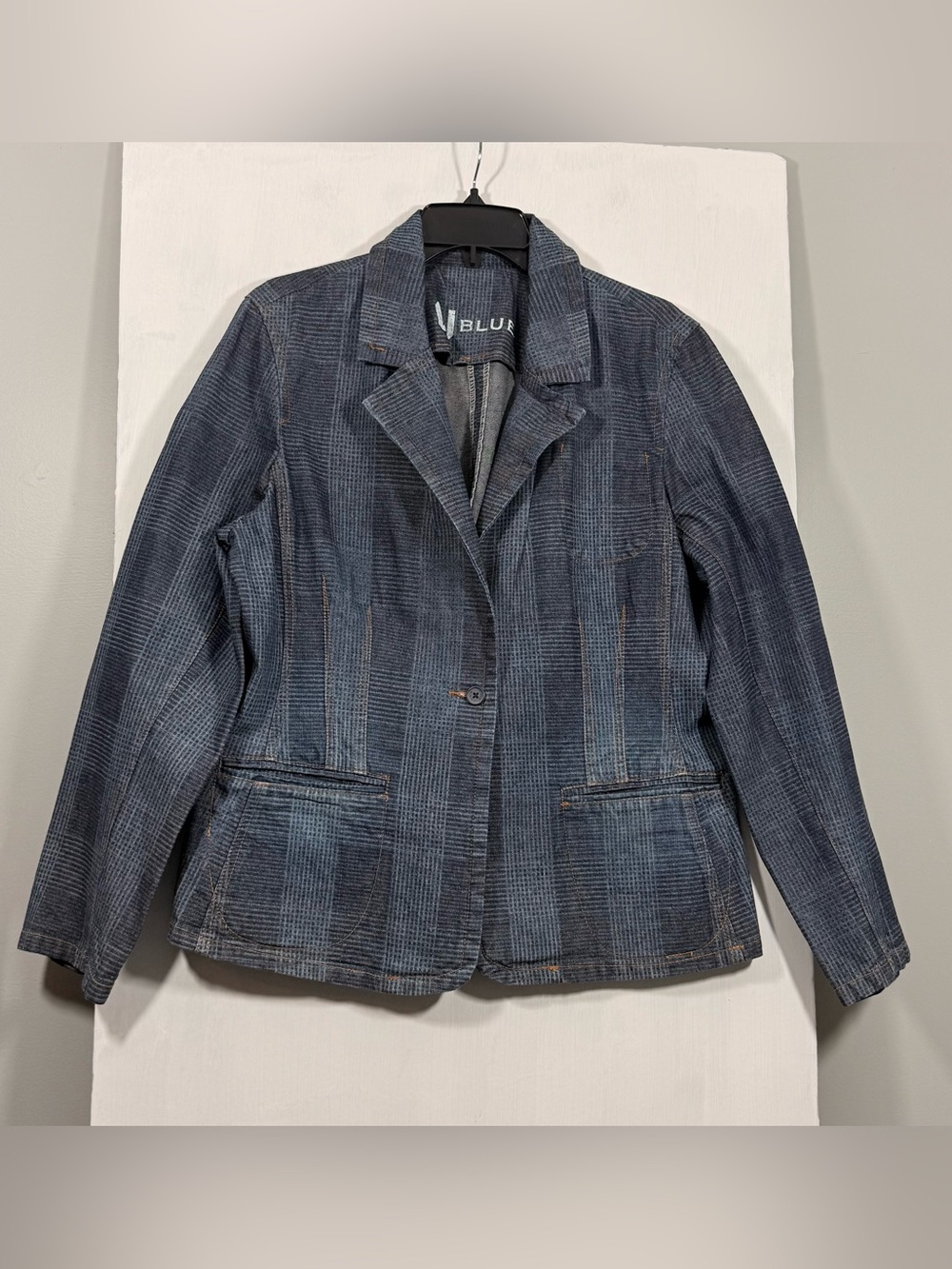 Plaid Single-Button Women's Blazer